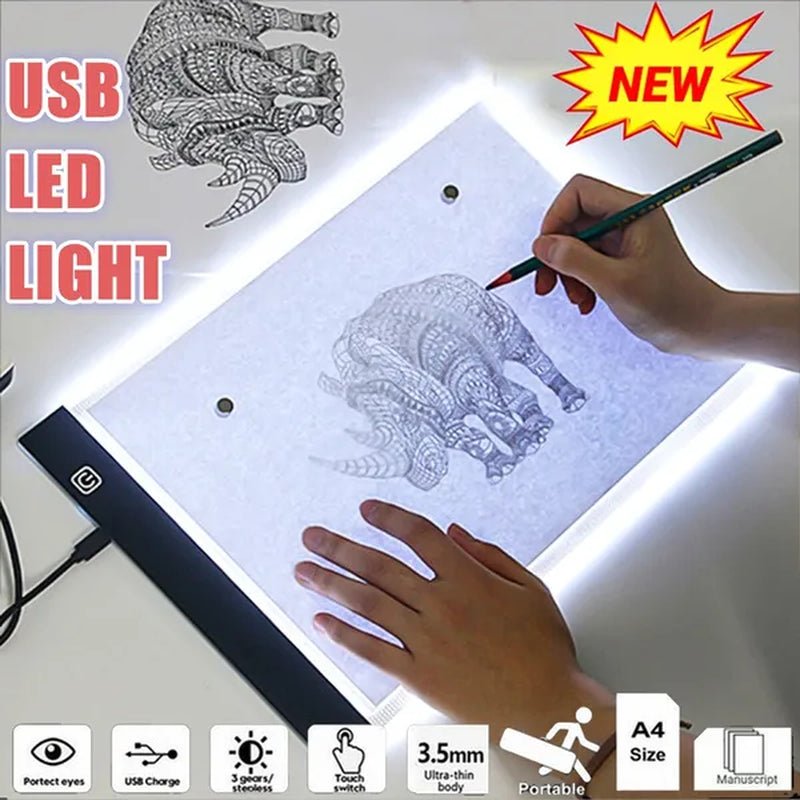 LED A3/A4/A5 Graphic Tablet Light Pad Digital Tablet Copyboard with 3 - level Adjustable Brightness for Tracing Drawing Copying Viewing DIY Art Craft Diamond Painting Supplies - WORLD TIME VISITS