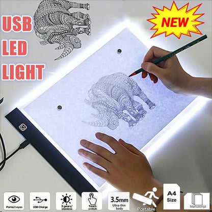 LED A3/A4/A5 Graphic Tablet Light Pad Digital Tablet Copyboard with 3 - level Adjustable Brightness for Tracing Drawing Copying Viewing DIY Art Craft Diamond Painting Supplies - WORLD TIME VISITS