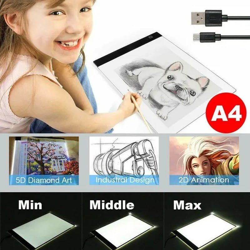 LED A3/A4/A5 Graphic Tablet Light Pad Digital Tablet Copyboard with 3 - level Adjustable Brightness for Tracing Drawing Copying Viewing DIY Art Craft Diamond Painting Supplies - WORLD TIME VISITS