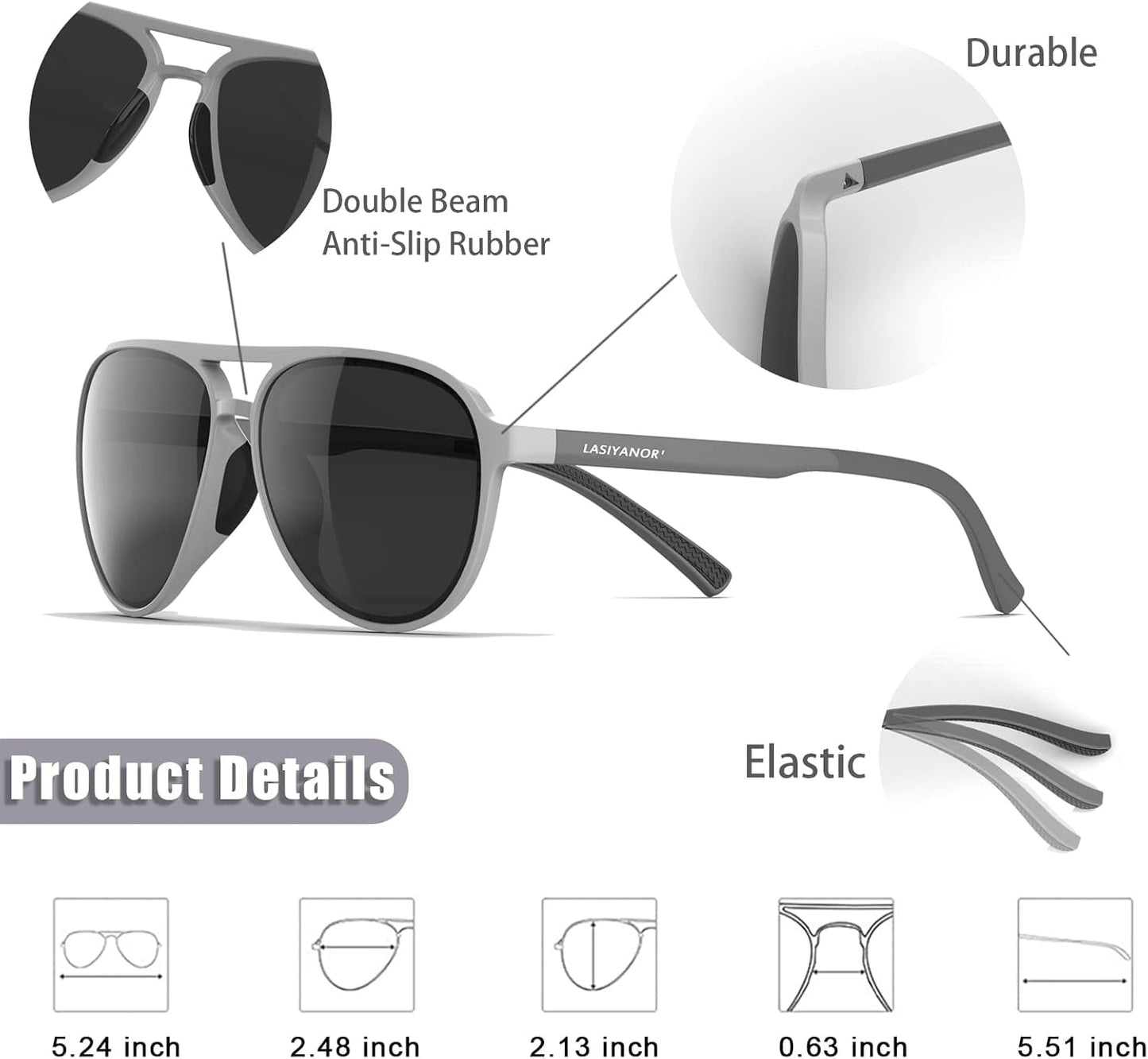 Lightweight TAC Polarized Tinted Classic Vintage Retro 70S Sunglasses, TR-90 Frame for Women Men, UV 400 Protection