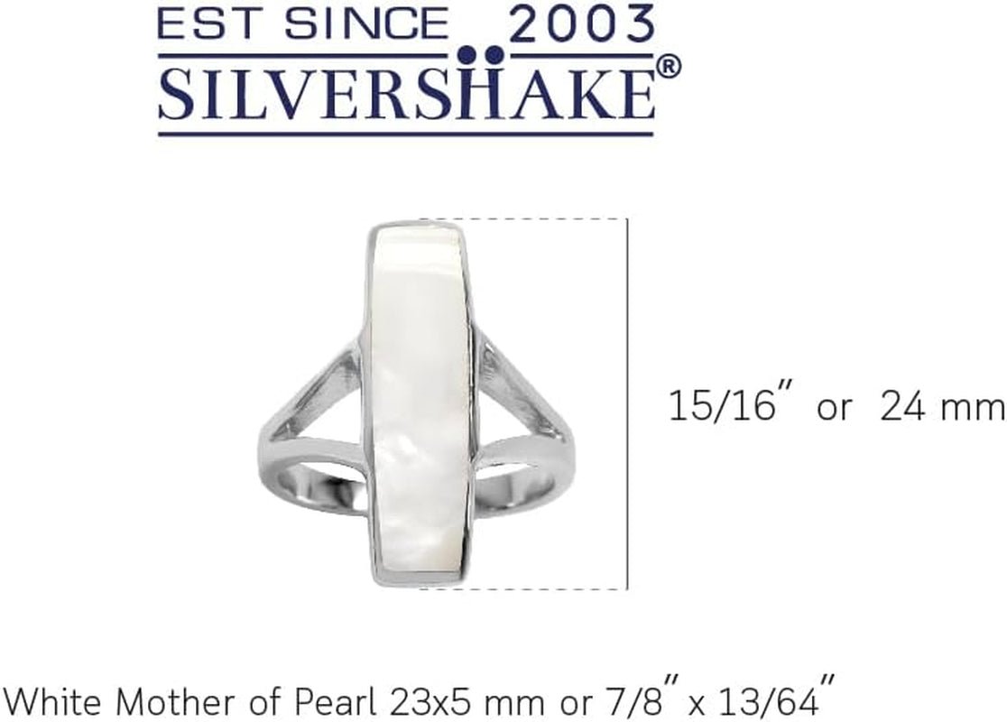 Long Bar Linear Inlay White Gold Plated or Yellow Gold Plated 925 Sterling Silver Modern Style Ring Jewelry for Women - WORLD TIME VISITS