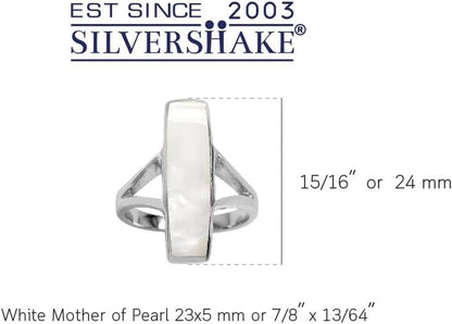 Long Bar Linear Inlay White Gold Plated or Yellow Gold Plated 925 Sterling Silver Modern Style Ring Jewelry for Women - WORLD TIME VISITS
