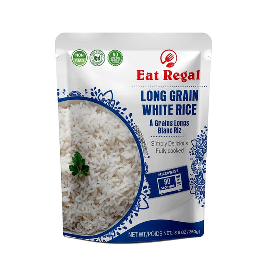 Long Grain White Rice Pack of 6, 8.8 Ounce, Ready to Eat in 90 Sec |100% Natural Ingredients| Pre Cooked | Microwavable | Side Dish - WORLD TIME VISITS