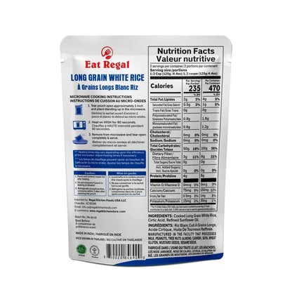 Long Grain White Rice Pack of 6, 8.8 Ounce, Ready to Eat in 90 Sec |100% Natural Ingredients| Pre Cooked | Microwavable | Side Dish - WORLD TIME VISITS