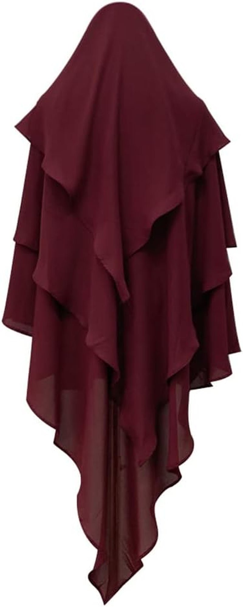 Long Khimar Hijab Scarf Wrap 3 Layer Abaya Jilbab Muslim Islam Women Niqab Jilbab Ramadan Eid Prayer Garment - WORLD TIME VISITS
