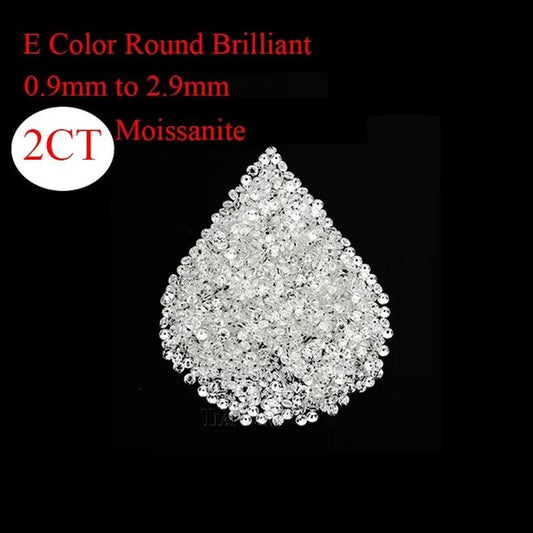 Loose Moissanite Stone Small Size 0.9mm to 2.9mm E color White Round Brilliant Cut Loose Beads - WORLD TIME VISITS