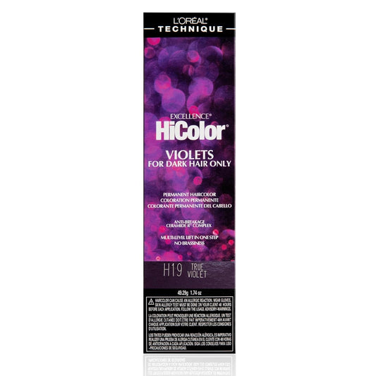 L'Oréal Technique Hicolor Violet & Black Shades Permanent Hair Color - Anti - Breakage Ceramide R™ Complex, Multi - Lift with No Brassiness, for Dark Bases and Long Lasting Color - WORLD TIME VISITS