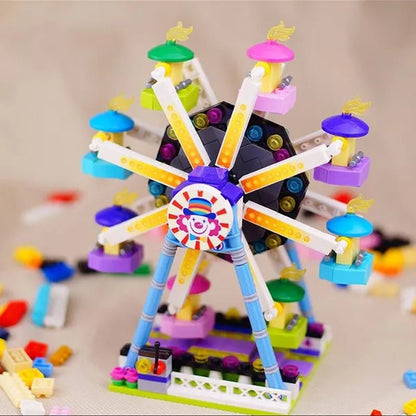 Loz Amusement Park Food Truck Merry-Go-Round Ferris Wheel Mini House Diamond Mini Building Block Cute Toys for Kids and Girls