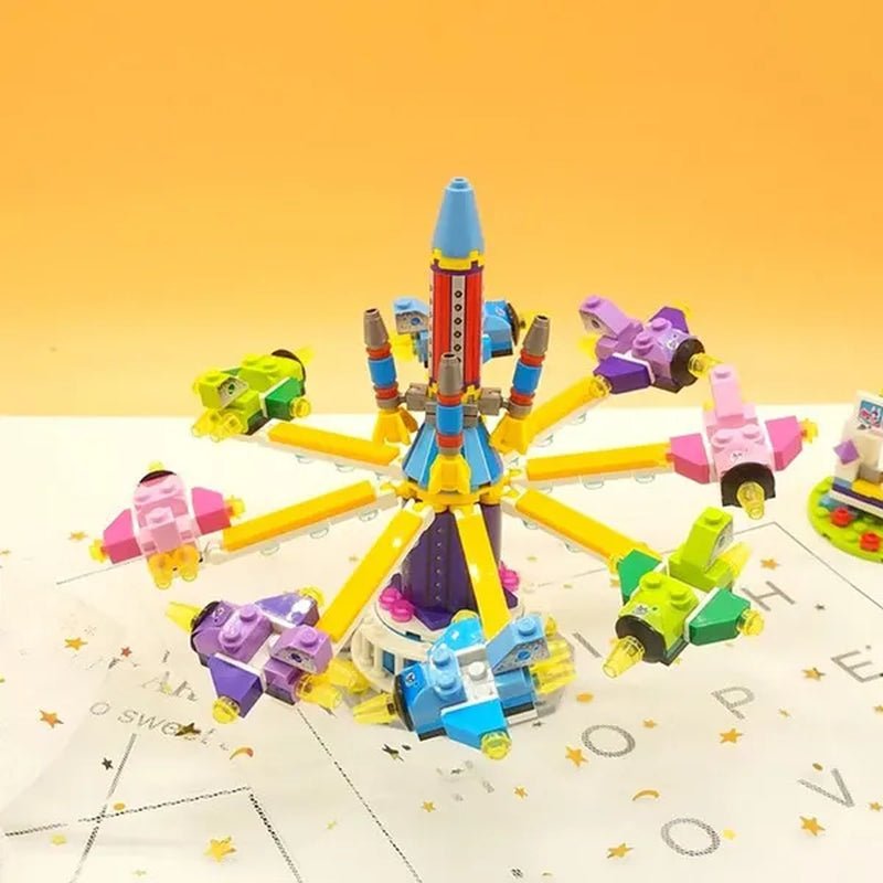 Loz Amusement Park Food Truck Merry-Go-Round Ferris Wheel Mini House Diamond Mini Building Block Cute Toys for Kids and Girls
