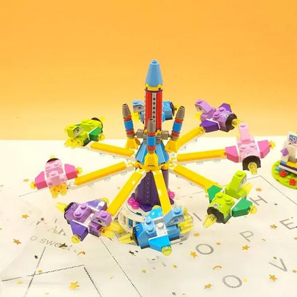 Loz Amusement Park Food Truck Merry-Go-Round Ferris Wheel Mini House Diamond Mini Building Block Cute Toys for Kids and Girls