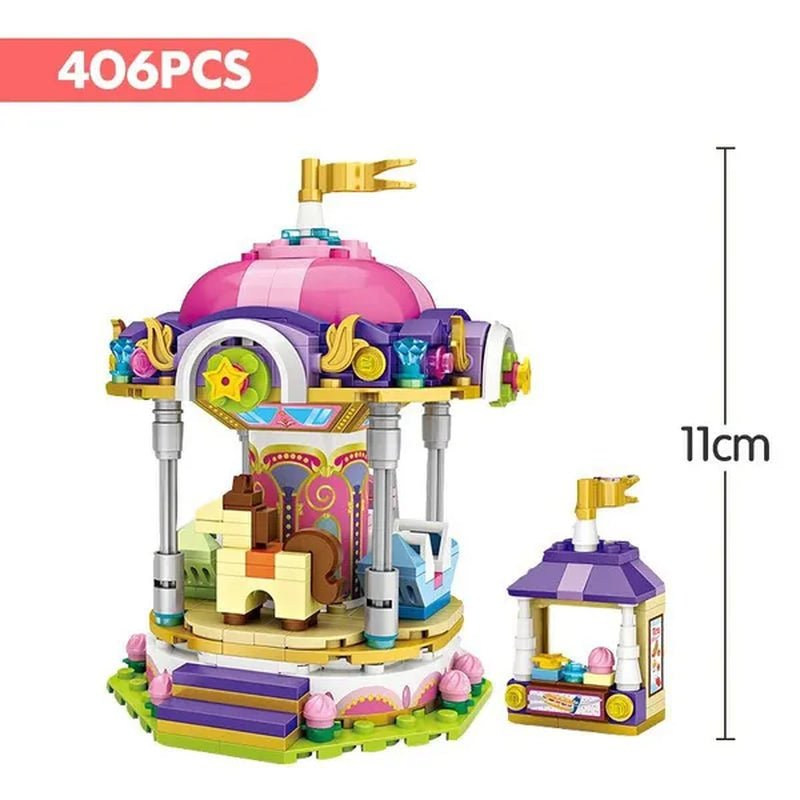 Loz Amusement Park Food Truck Merry - Go - Round Ferris Wheel Mini House Diamond Mini Building Block Cute Toys for Kids and Girls - WORLD TIME VISITS