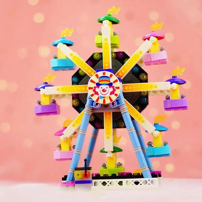 Loz Amusement Park Food Truck Merry-Go-Round Ferris Wheel Mini House Diamond Mini Building Block Cute Toys for Kids and Girls