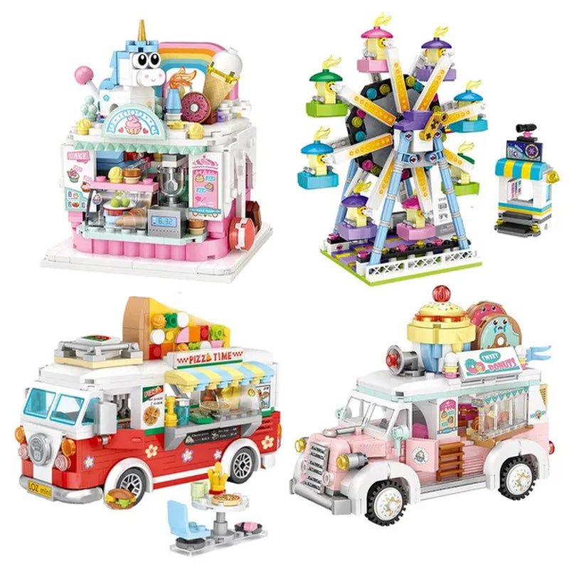 Loz Amusement Park Food Truck Merry - Go - Round Ferris Wheel Mini House Diamond Mini Building Block Cute Toys for Kids and Girls - WORLD TIME VISITS