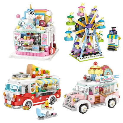 Loz Amusement Park Food Truck Merry - Go - Round Ferris Wheel Mini House Diamond Mini Building Block Cute Toys for Kids and Girls - WORLD TIME VISITS