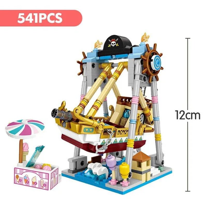 Loz Amusement Park Food Truck Merry-Go-Round Ferris Wheel Mini House Diamond Mini Building Block Cute Toys for Kids and Girls