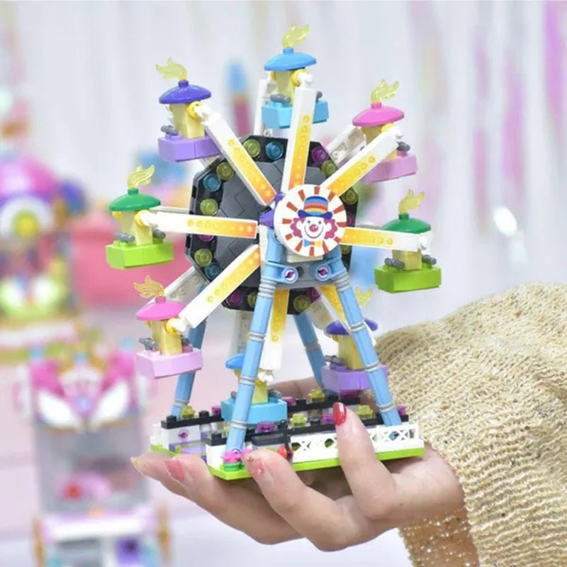 Loz Amusement Park Food Truck Merry-Go-Round Ferris Wheel Mini House Diamond Mini Building Block Cute Toys for Kids and Girls