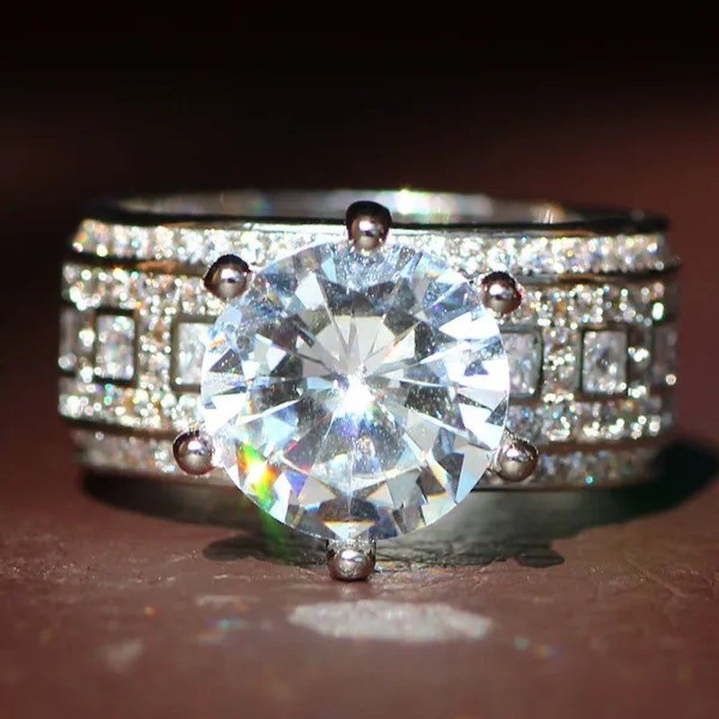Luxurious  Silver Natural Gemstones White Sapphire Wedding Birthstone Bride Flower Engagement Ellipse Drop Ring Jewelry Size 6 7 8 9 10