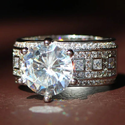 Luxurious  Silver Natural Gemstones White Sapphire Wedding Birthstone Bride Flower Engagement Ellipse Drop Ring Jewelry Size 6 7 8 9 10