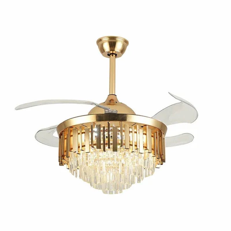 Luxury 42" Crystal Chandelier Modern Ceiling Fan Light Lamp CCT Dimmable Remote - WORLD TIME VISITS