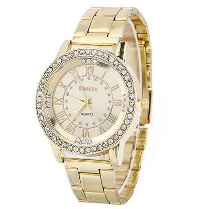 Luxury Brand Ladies Quartz Watches Women Full Diamond Rose Watch Gold Fashion Watch for Gift Clock Reloj Mujer Montre Femme