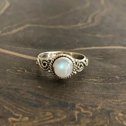 Luxury Fashion 925 Sterling Silver Brilliant Natural Rainbow Moonstone Gemstone Diamond Ring Wedding Band Engagement Party Christmas Gift Ring Size 4 - 12 Anillos - WORLD TIME VISITS