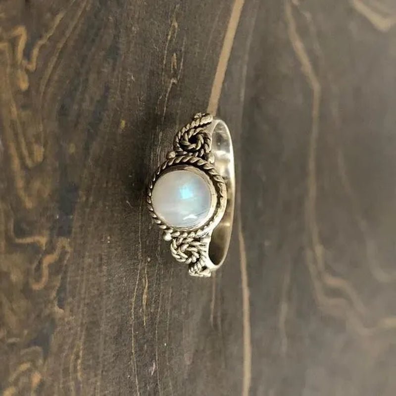 Luxury Fashion 925 Sterling Silver Brilliant Natural Rainbow Moonstone Gemstone Diamond Ring Wedding Band Engagement Party Christmas Gift Ring Size 4 - 12 Anillos - WORLD TIME VISITS