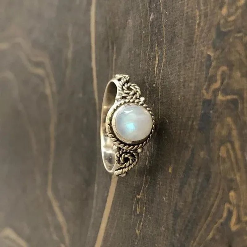 Luxury Fashion 925 Sterling Silver Brilliant Natural Rainbow Moonstone Gemstone Diamond Ring Wedding Band Engagement Party Christmas Gift Ring Size 4-12 Anillos