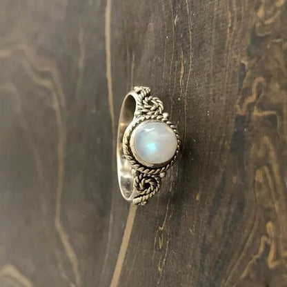 Luxury Fashion 925 Sterling Silver Brilliant Natural Rainbow Moonstone Gemstone Diamond Ring Wedding Band Engagement Party Christmas Gift Ring Size 4-12 Anillos