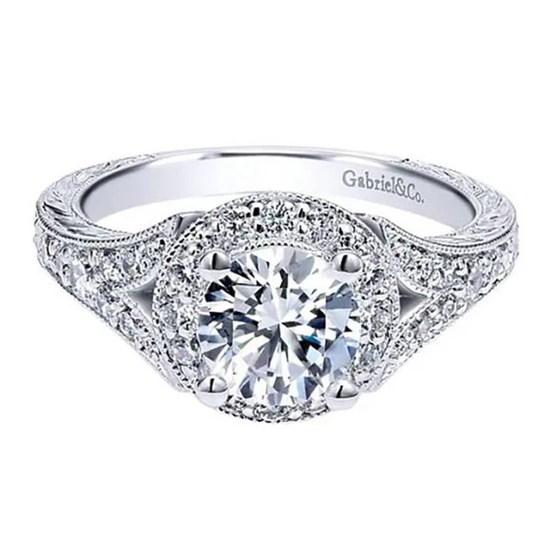 Luxury Female 2ct Diamond Solitaire Ring S925 Original Silver Flower Vine Micro Paved Moissanite Wedding Ring Promise Engagement Rings - WORLD TIME VISITS