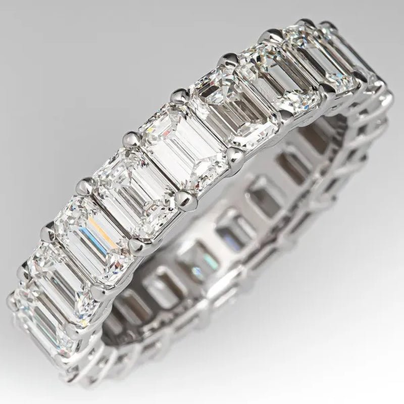 Luxury Jewelry Dainty 925 Sterling Silver White Sapphire Ring Full Eternity Diamond Wedding Band Elegant Female Bride Proposal Engagement Anniversary Party Gift Stackable Rings 4 - 12 Bague Femme - WORLD TIME VISITS