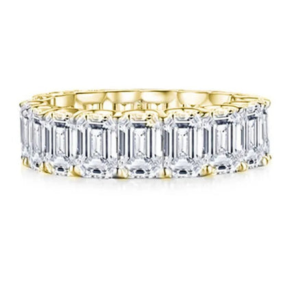 Luxury Jewelry Dainty 925 Sterling Silver White Sapphire Ring Full Eternity Diamond Wedding Band Elegant Female Bride Proposal Engagement Anniversary Party Gift Stackable Rings 4-12 Bague Femme