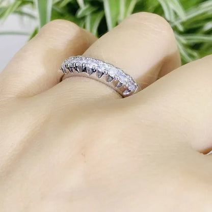 Luxury  silver /18K Gold Ring  925 Sterling Silver Womens Ring  White Sapphire Wedding Band Engagement Diamond Ring Fine Jewelry Christmas Gift Size:6 7 8 9 10