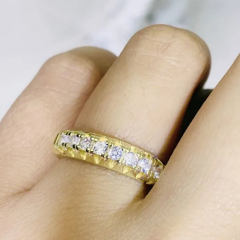 Luxury  silver /18K Gold Ring  925 Sterling Silver Womens Ring  White Sapphire Wedding Band Engagement Diamond Ring Fine Jewelry Christmas Gift Size:6 7 8 9 10