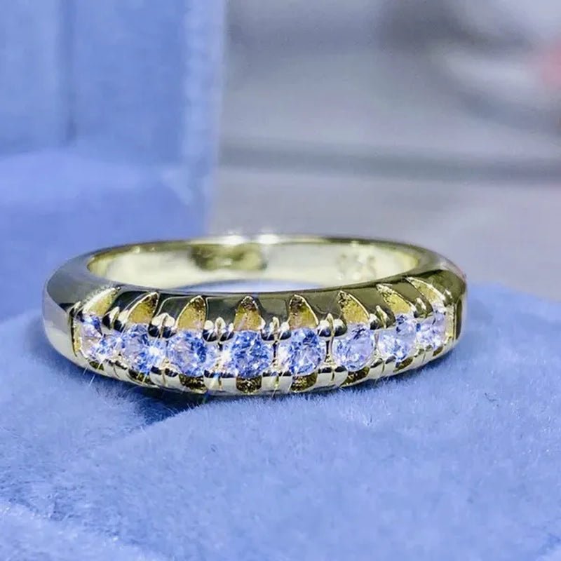 Luxury  silver /18K Gold Ring  925 Sterling Silver Womens Ring  White Sapphire Wedding Band Engagement Diamond Ring Fine Jewelry Christmas Gift Size:6 7 8 9 10