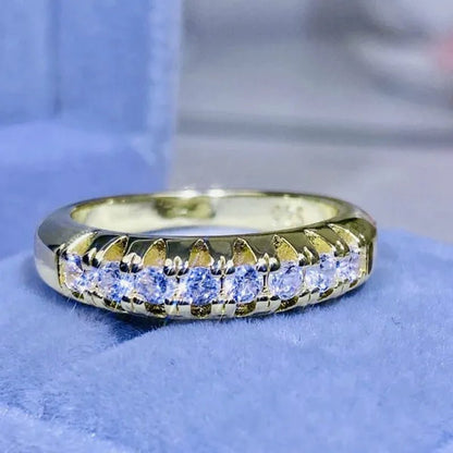 Luxury  silver /18K Gold Ring  925 Sterling Silver Womens Ring  White Sapphire Wedding Band Engagement Diamond Ring Fine Jewelry Christmas Gift Size:6 7 8 9 10