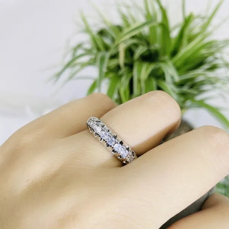 Luxury  silver /18K Gold Ring  925 Sterling Silver Womens Ring  White Sapphire Wedding Band Engagement Diamond Ring Fine Jewelry Christmas Gift Size:6 7 8 9 10