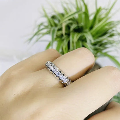 Luxury  silver /18K Gold Ring  925 Sterling Silver Womens Ring  White Sapphire Wedding Band Engagement Diamond Ring Fine Jewelry Christmas Gift Size:6 7 8 9 10