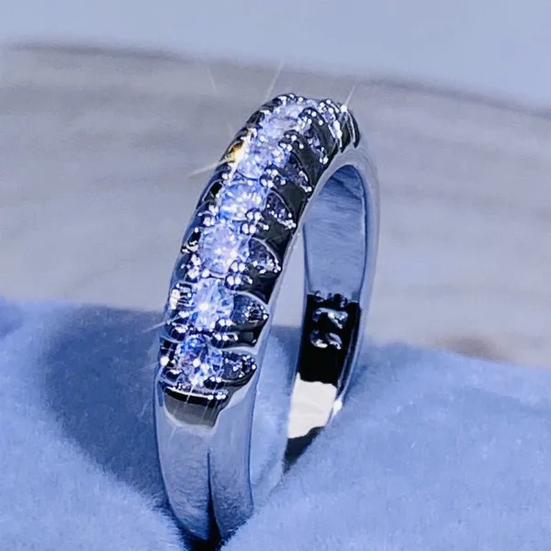 Luxury  silver /18K Gold Ring  925 Sterling Silver Womens Ring  White Sapphire Wedding Band Engagement Diamond Ring Fine Jewelry Christmas Gift Size:6 7 8 9 10