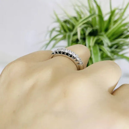 Luxury  silver /18K Gold Ring  925 Sterling Silver Womens Ring  White Sapphire Wedding Band Engagement Diamond Ring Fine Jewelry Christmas Gift Size:6 7 8 9 10