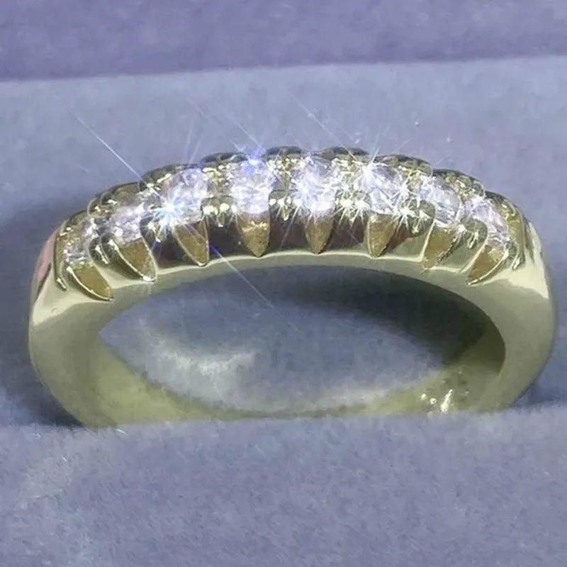 Luxury  silver /18K Gold Ring  925 Sterling Silver Womens Ring  White Sapphire Wedding Band Engagement Diamond Ring Fine Jewelry Christmas Gift Size:6 7 8 9 10