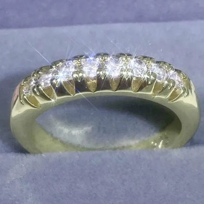 Luxury  silver /18K Gold Ring  925 Sterling Silver Womens Ring  White Sapphire Wedding Band Engagement Diamond Ring Fine Jewelry Christmas Gift Size:6 7 8 9 10