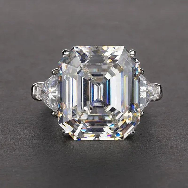 Luxury Silver Plated Created Pink White Sapphire Square Cut Diamond Wedding Engagement Cocktail Women Moissanite Rings Fine Jewelry