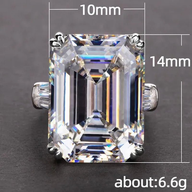 Luxury Silver Plated Created Pink White Sapphire Square Cut Diamond Wedding Engagement Cocktail Women Moissanite Rings Fine Jewelry