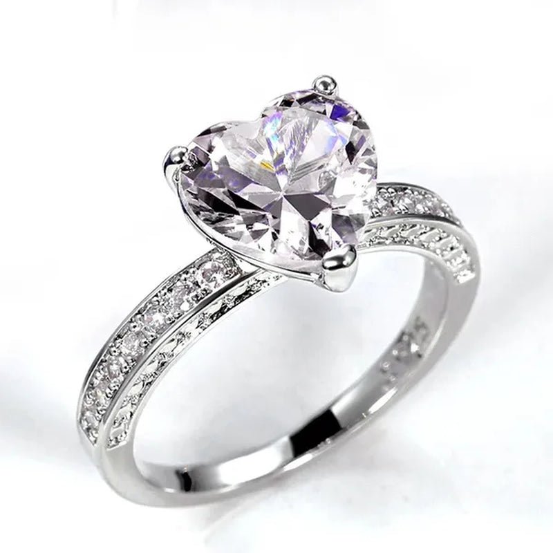 Luxury Solitaire Women Heart Diamond Engagement Rings AAAA Pink Sapphire Proposal Rings for Girlfriend Fine Anniversary Gift