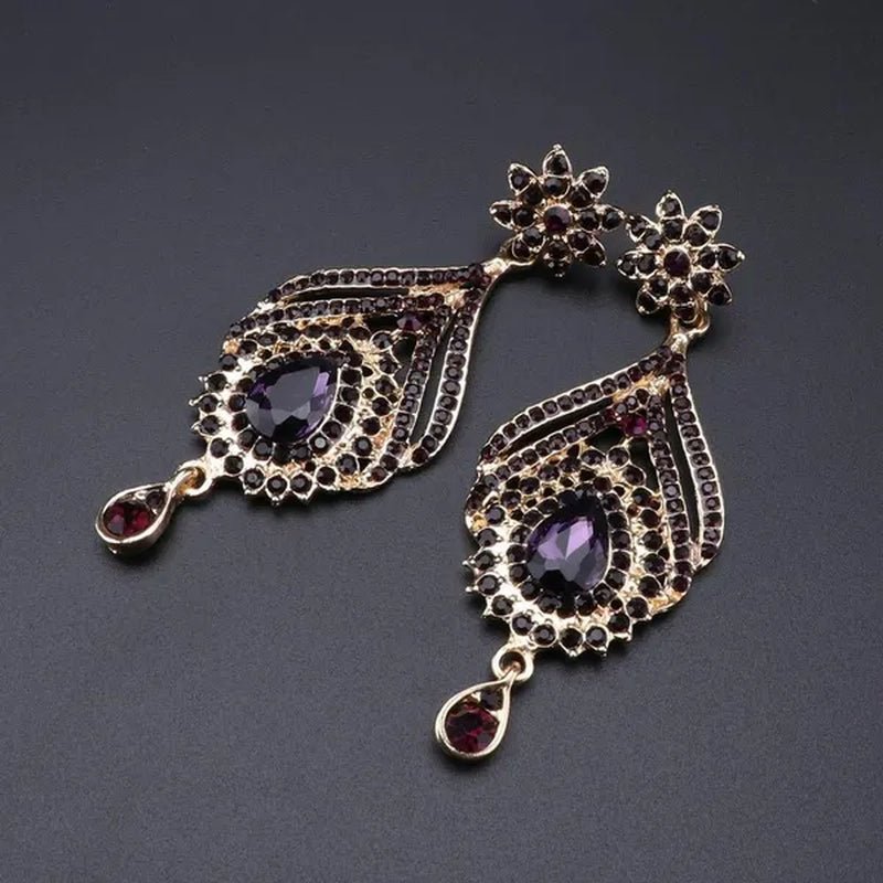 Luxury Women'S Elegant Austrian Crystal Statement Necklace Earrings Bridal Party Jewelry Set for Wedding Dress - WORLD TIME VISITS