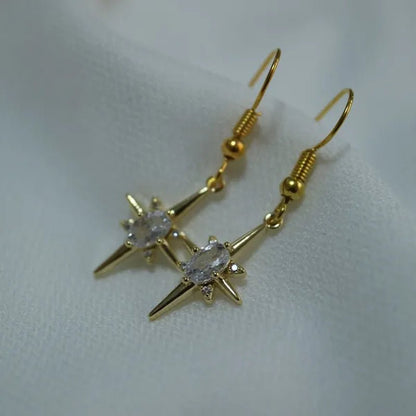 Luxury18k gold plated golden earrings for women Fashion 925 Sterling Silver Zircon Stud line earrings for girl jewelry gift
