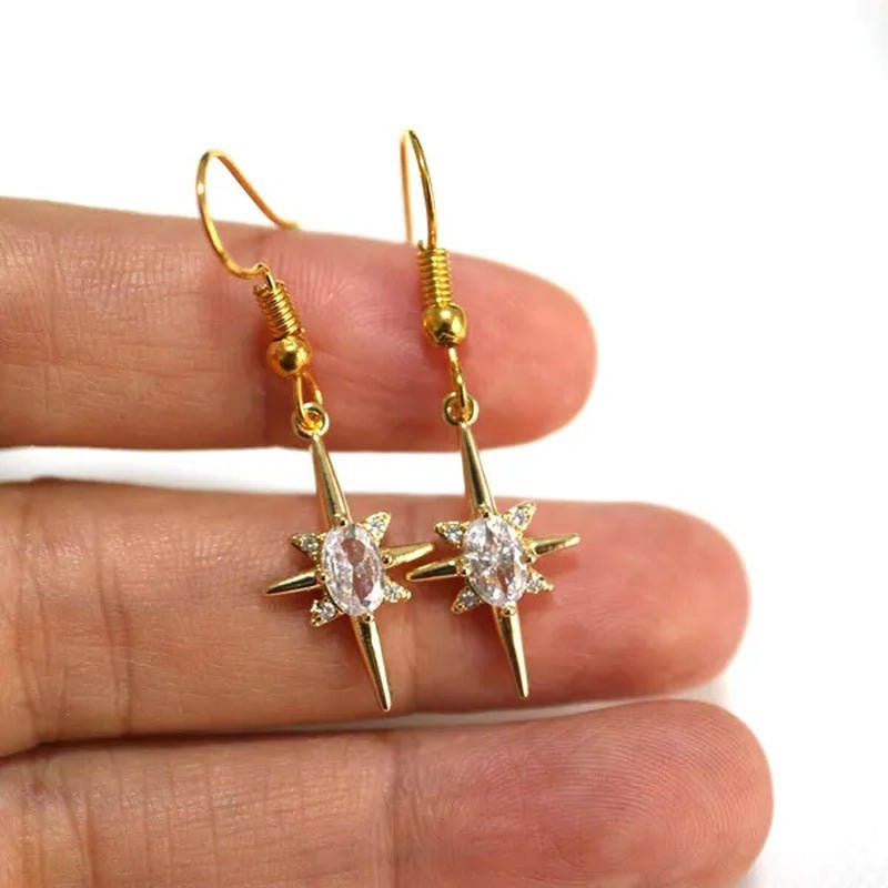 Luxury18k gold plated golden earrings for women Fashion 925 Sterling Silver Zircon Stud line earrings for girl jewelry gift - WORLD TIME VISITS