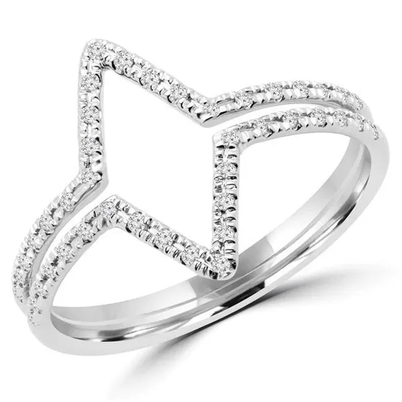 Majesty Diamonds MDR170058 0.125 CTW Round Diamond Cocktail Ring in 14K - WORLD TIME VISITS