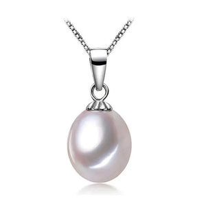 Majesty Diamonds MDS170084 Freshwater Pearls Solitaire Pendant Necklace in .925 Sterling Silver