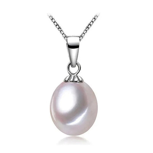 Majesty Diamonds MDS170084 Freshwater Pearls Solitaire Pendant Necklace in .925 Sterling Silver - WORLD TIME VISITS